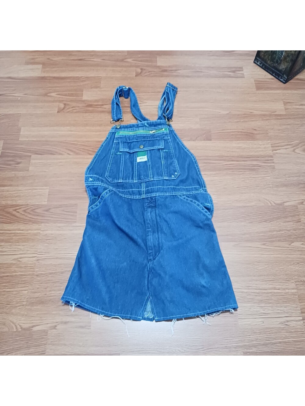 Women's Denim Overalls Dress Blue  Liberty Jean Bib Skirt 34×30
